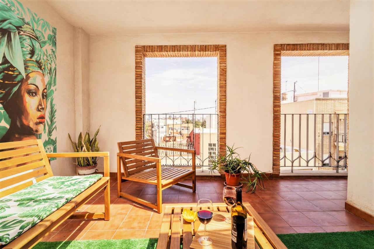 Penthouse Duplex In A 4 Floors Spanish House -8 Min To Center By Metro 발렌시아 외부 사진
